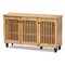 Baxton Studio Fernanda Modern and Contemporary Oak Brown Finished Wood 3-Door Shoe Cabinet 189-11990-ZORO - alternate 9